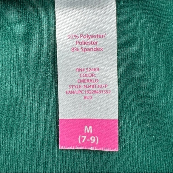 Green Gold Accent Bodysuit Long Sleeve Stretch V Neck Juniors Medium - Picture 6 of 8